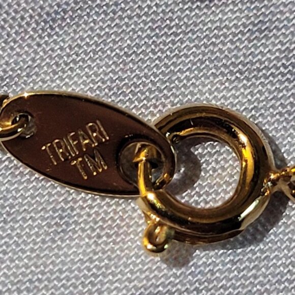 Vintage Trifari Gold Tone Spiral Beaded Necklace and Earring Set #Y2K #Boho - Picture 4 of 5